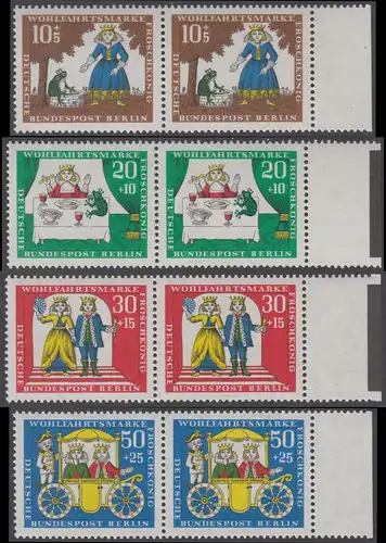 BERLIN 1966 Michel-Nummer 295-298 postfrisch SATZ(4) horiz.PAARE RÄNDER rechts (a05) - Märchen der Brüder Grimm: Der Froschkönig