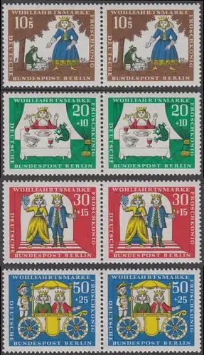 BERLIN 1966 Michel-Nummer 295-298 postfrisch SATZ(4) horiz.PAARE - Märchen der Brüder Grimm: Der Froschkönig
