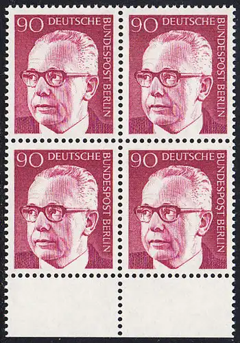 BERLIN 1970 Michel-Nummer 368 postfrisch BLOCK RÄNDER unten - Bundespräsident Dr. Gustav Heinemann