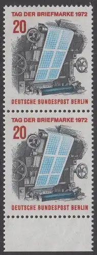 BERLIN 1972 Michel-Nummer 439 postfrisch vert.PAAR RAND unten - Tag der Briefmarke