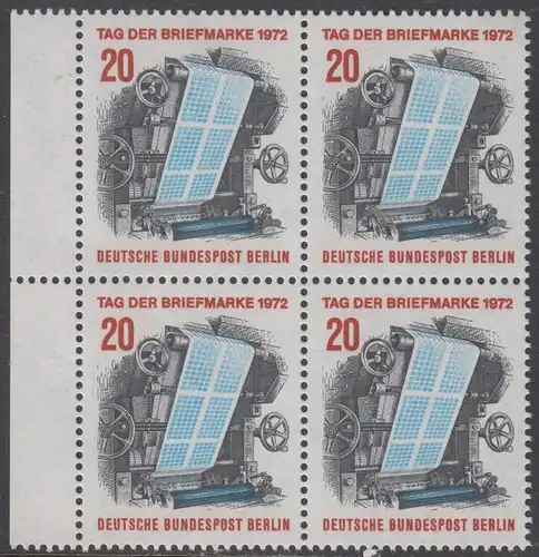 BERLIN 1972 Michel-Nummer 439 postfrisch BLOCK RÄNDER rechts - Tag der Briefmarke