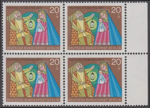 BERLIN 1972 Michel-Nummer 441 postfrisch BLOCK RÄNDER rechts - Weihnachten