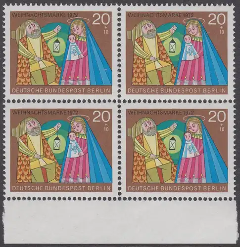 BERLIN 1972 Michel-Nummer 441 postfrisch BLOCK RÄNDER unten - Weihnachten
