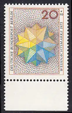 BERLIN 1973 Michel-Nummer 463 postfrisch EINZELMARKE RAND unten - Weihnachten