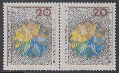 BERLIN 1973 Michel-Nummer 463 postfrisch horiz.PAAR - Weihnachten