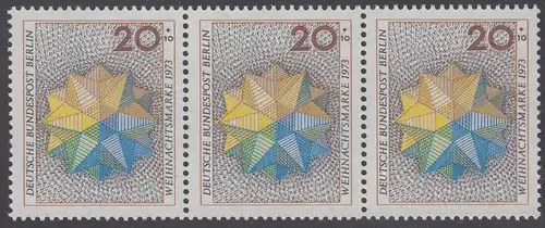 BERLIN 1973 Michel-Nummer 463 postfrisch horiz.STRIP(3) - Weihnachten