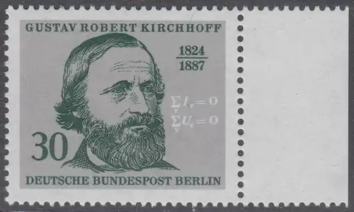 BERLIN 1974 Michel-Nummer 465 postfrisch EINZELMARKE RAND rechts - Georg Wenzeslaus von Knobelsdorff, Baumeister und Maler
