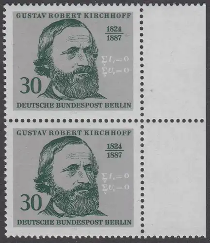 BERLIN 1974 Michel-Nummer 465 postfrisch vert.PAAR RÄNDER rechts - Georg Wenzeslaus von Knobelsdorff, Baumeister und Maler