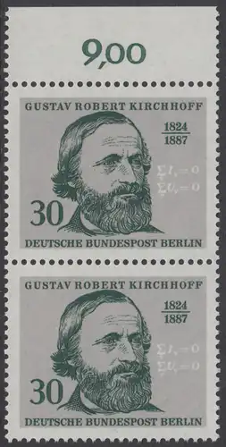 BERLIN 1974 Michel-Nummer 465 postfrisch vert.PAAR RAND oben - Georg Wenzeslaus von Knobelsdorff, Baumeister und Maler