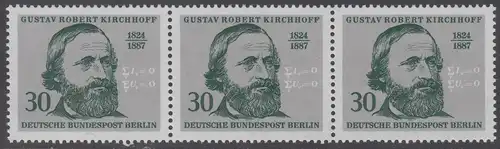 BERLIN 1974 Michel-Nummer 465 postfrisch hpriz.STRIP(3) - Georg Wenzeslaus von Knobelsdorff, Baumeister und Maler
