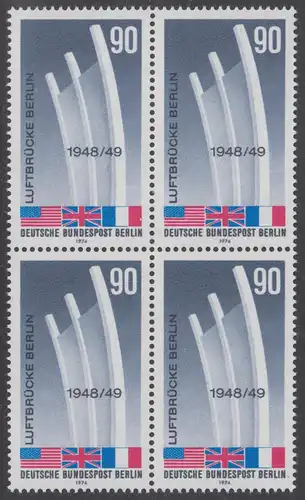 BERLIN 1974 Michel-Nummer 466 postfrisch BLOCK - Beendigung der Blockade Berlins; Berliner Luftbrücke