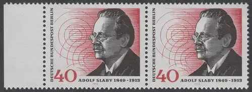 BERLIN 1974 Michel-Nummer 467 postfrisch horiz.PAAR RAND links - Adolf Slaby, Funktechniker