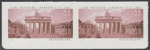 BUND 2007 Michel-Nummer 2636 postfrisch horiz.PAAR -aus MH / selbstklebend-