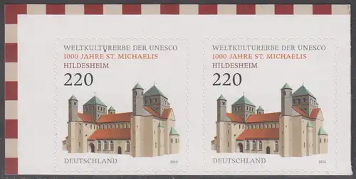 BUND 2010 Michel-Nummer 2779 postfrisch horiz.PAAR RAND oben links -aus MH/selbstklebend-