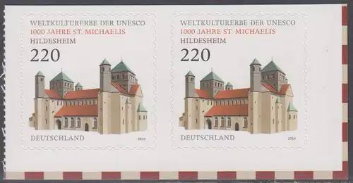 BUND 2010 Michel-Nummer 2779 postfrisch horiz.PAAR RAND unten rechts -aus MH/selbstklebend-