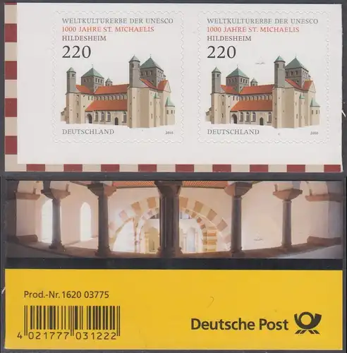 BUND 2010 Michel-Nummer 2779 postfrisch horiz.PAAR RAND unten links m/ EAN -aus MH/selbstklebend-