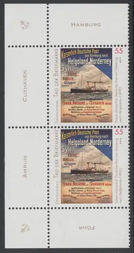 BUND 2010 Michel-Nummer 2819 postfrisch vert.PAAR ECKRÄNDER oben/unten links