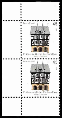 BUND 2011 Michel-Nummer 2861 postfrisch vert.PAAR ECKRÄNDER oben links/unten links