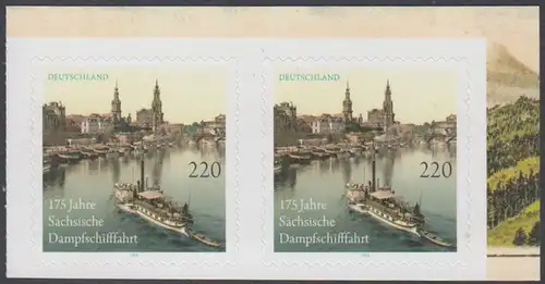 BUND 2011 Michel-Nummer 2874 postfrisch horiz.PAAR ECKRAND oben rechts -aus MH/selbstklebend-