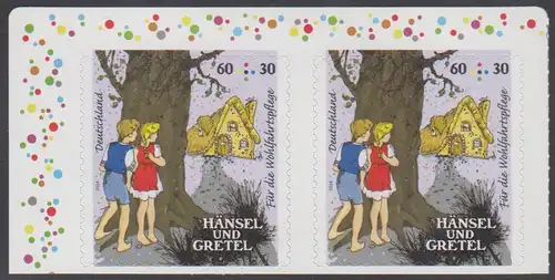 BUND 2014 Michel-Nummer 3061 postfrisch horiz-PAAR ECKRAND oben links (aus MH / selbstklebend)
