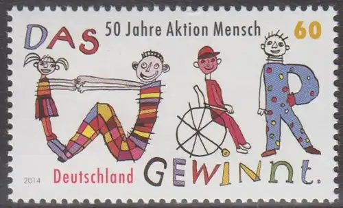 BUND 2014 Michel-Nummer 3072 postfrisch EINZELMARKE 