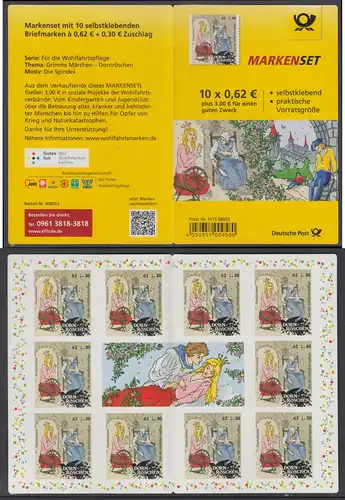 BUND 2015 Michel-Nummer 3136 postfrisch Markenheft(10) -selbstklebend-