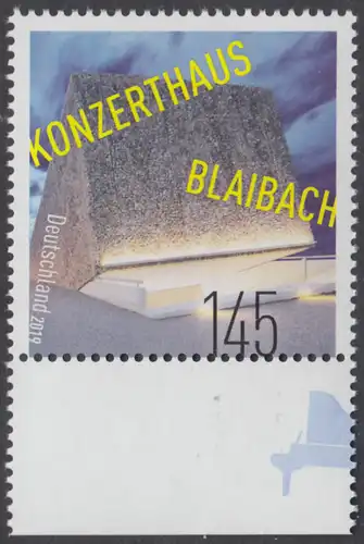 BUND 2019 Michel-Nummer 3451 postfrisch EINZELMARKE RAND unten (c)