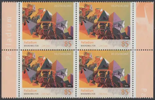 BUND 2019 Michel-Nummer 3466 postfrisch BLOCK RÄNDER rechts/links