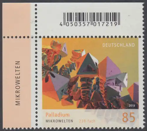 BUND 2019 Michel-Nummer 3466 postfrisch EINZELMARKE ECKRAND oben links