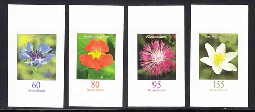 BUND 2019 Michel-Nummer 3481-3484 postfrisch SATZ(4) EINZELMARKEN (a01) -aus Foliobogen/selbstklebend-