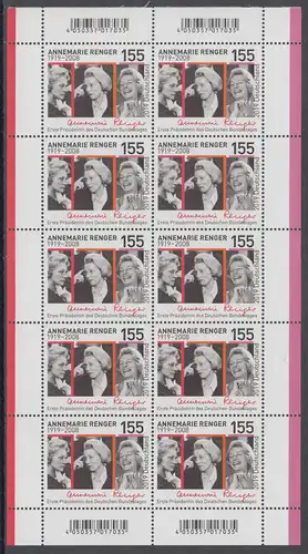 BUND 2019 Michel-Nummer 3499 postfrisch BOGEN(10)