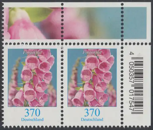 BUND 2019 Michel-Nummer 3501 postfrisch horiz.PAAR ECKRAND oben rechts