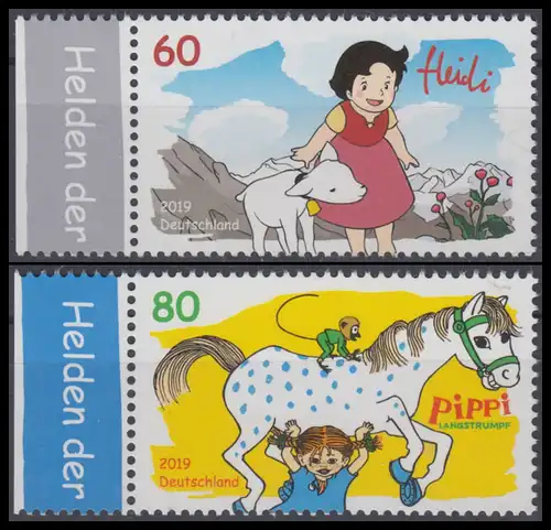 BUND 2019 Michel-Nummer 3506-3507 postfrisch SATZ(2) EINZELMARKEN RÄNDER links (b)