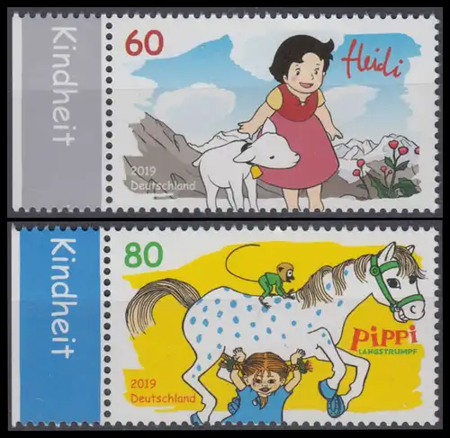 BUND 2019 Michel-Nummer 3506-3507 postfrisch SATZ(2) EINZELMARKEN RÄNDER links (c)