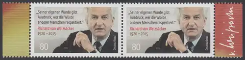 BUND 2020 Michel-Nummer 3539 postfrisch horiz.PAAR RÄNDER rechts/links (c)