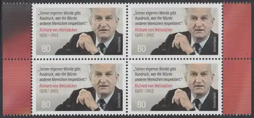 BUND 2020 Michel-Nummer 3539 postfrisch BLOCK RÄNDER rechts/links 