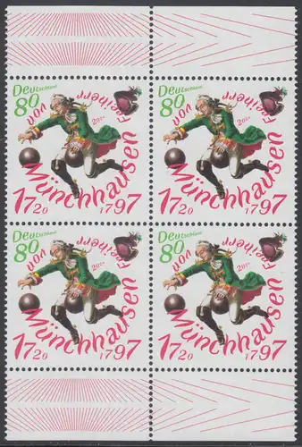 BUND 2020 Michel-Nummer 3546 postfrisch BLOCK RÄNDER oben/unten (b)