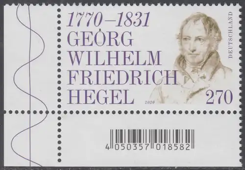 BUND 2020 Michel-Nummer 3560 postfrisch EINZELMARKE ECKRAND unten links