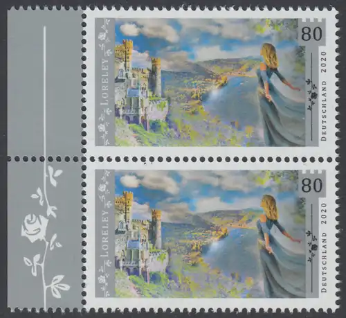 BUND 2020 Michel-Nummer 3567 postfrisch vert.PAAR RÄNDER links (a)