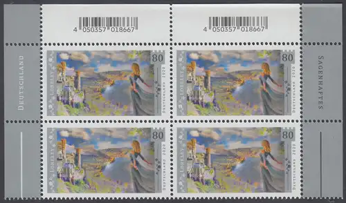 BUND 2020 Michel-Nummer 3567 postfrisch BLOCK ECKRÄNDER oben rechts/links 