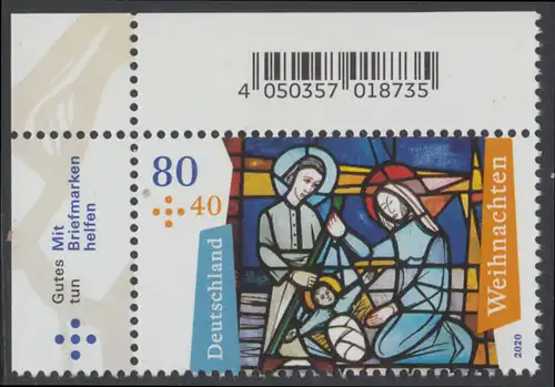 BUND 2020 Michel-Nummer 3571 postfrisch EINZELMARKE ECKRAND oben links