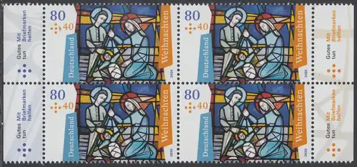 BUND 2020 Michel-Nummer 3571 postfrisch BLOCK RÄNDER rechts/links