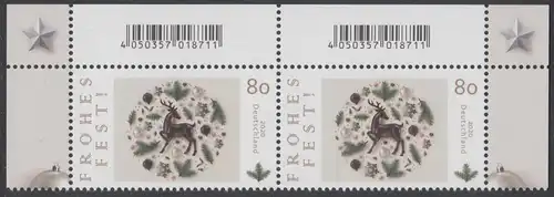 BUND 2020 Michel-Nummer 3573 postfrisch horiz.PAAR ECKRÄNDER oben rechts/links 