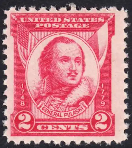 USA Michel 0331 / Scott 0690 postfrisch EINZELMARKE (a3) - 150. Todestag von General Casimir Pulaski