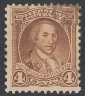 USA Michel 0339 / Scott 0709 postfrisch (Gummierung beeinträchtigt) EINZELMARKE (a1) - George Washington: Gemälde von Charles Peale Polk (18. Jh.)