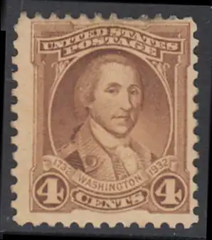 USA Michel 0339 / Scott 0709 postfrisch (Gummierung beeinträchtigt) EINZELMARKE (a2) - George Washington: Gemälde von Charles Peale Polk (18. Jh.)