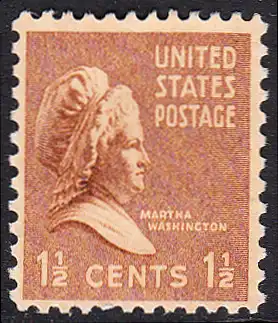 USA Michel 0412 / Scott 0805 postfrisch EINZELMARKE (ungummiert) - Präsidenten der USA: Martha Washington