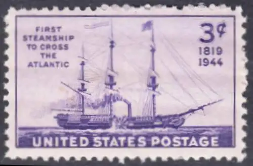 USA Michel 0526 / Scott 0923 postfrisch EINZELMARKE (a1) - 125. Jahrestag der ersten Atlantiküberquerung durch ein Dampfschiff: Raddampfer „Savannah“ 