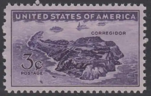 USA Michel 0528 / Scott 0925 postfrisch EINZELMARKE (a1) - Verteidigung der philippinischen Insel Corregidor