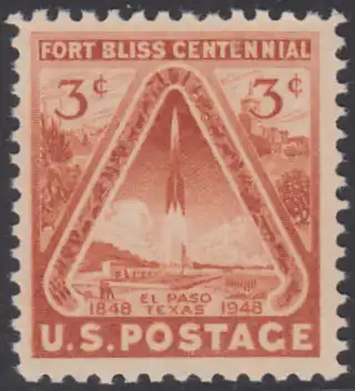 USA Michel 0589 / Scott 0976 postfrisch EINZELMARKE - 100 Jahre Fort Bliss bei El Paso, Texas; Start einer Rakete